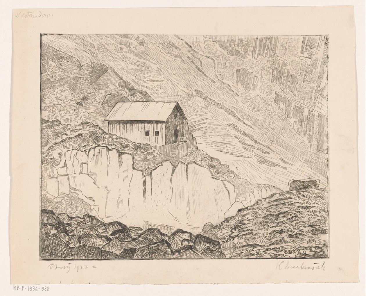 Hus på ett berg av Henri Braakensiek (signed by artist)