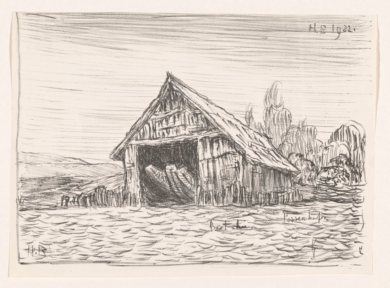 Boothuis i Possenhofen (originaltitel på objekt) av Henri Braakensiek