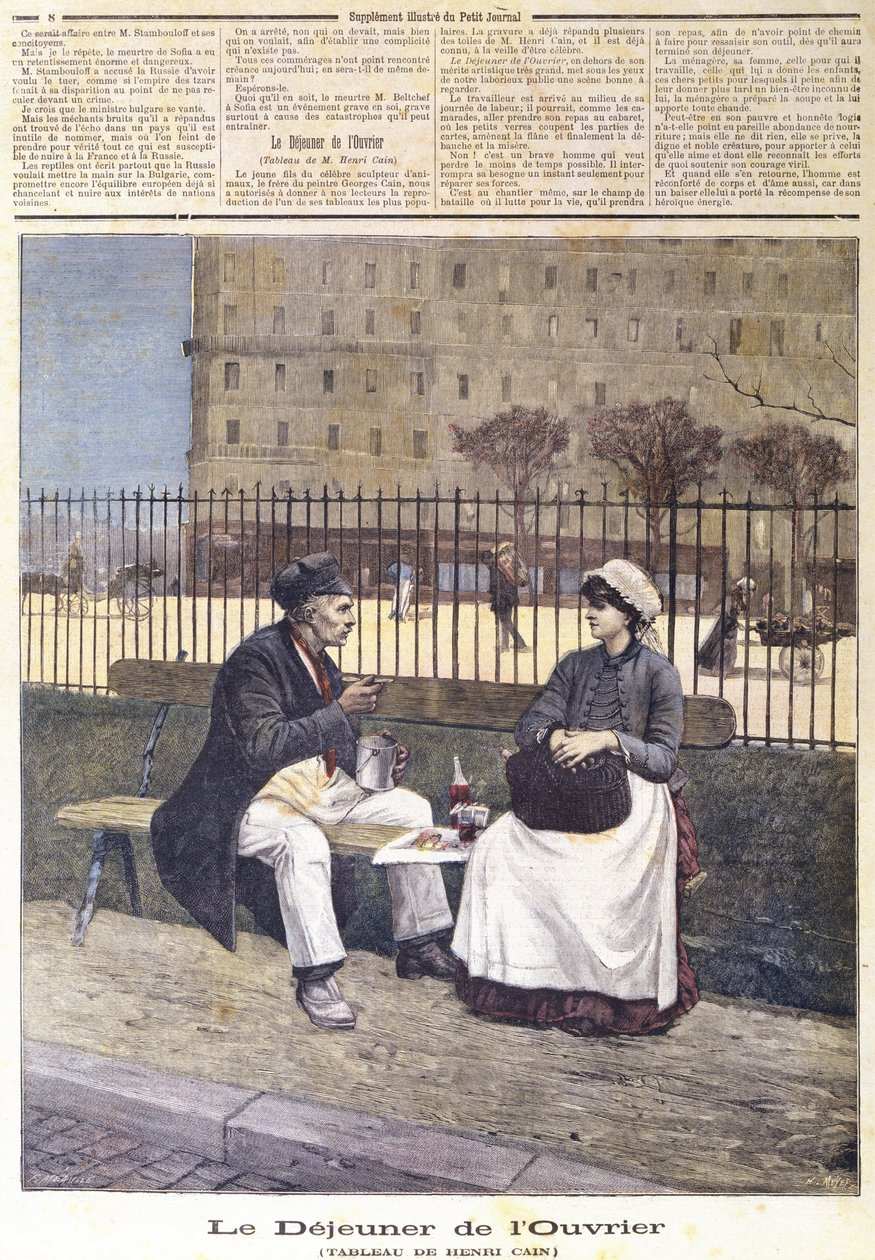 The Workers Lunch, från Le Petit Journal, 1891 av Henri Cain