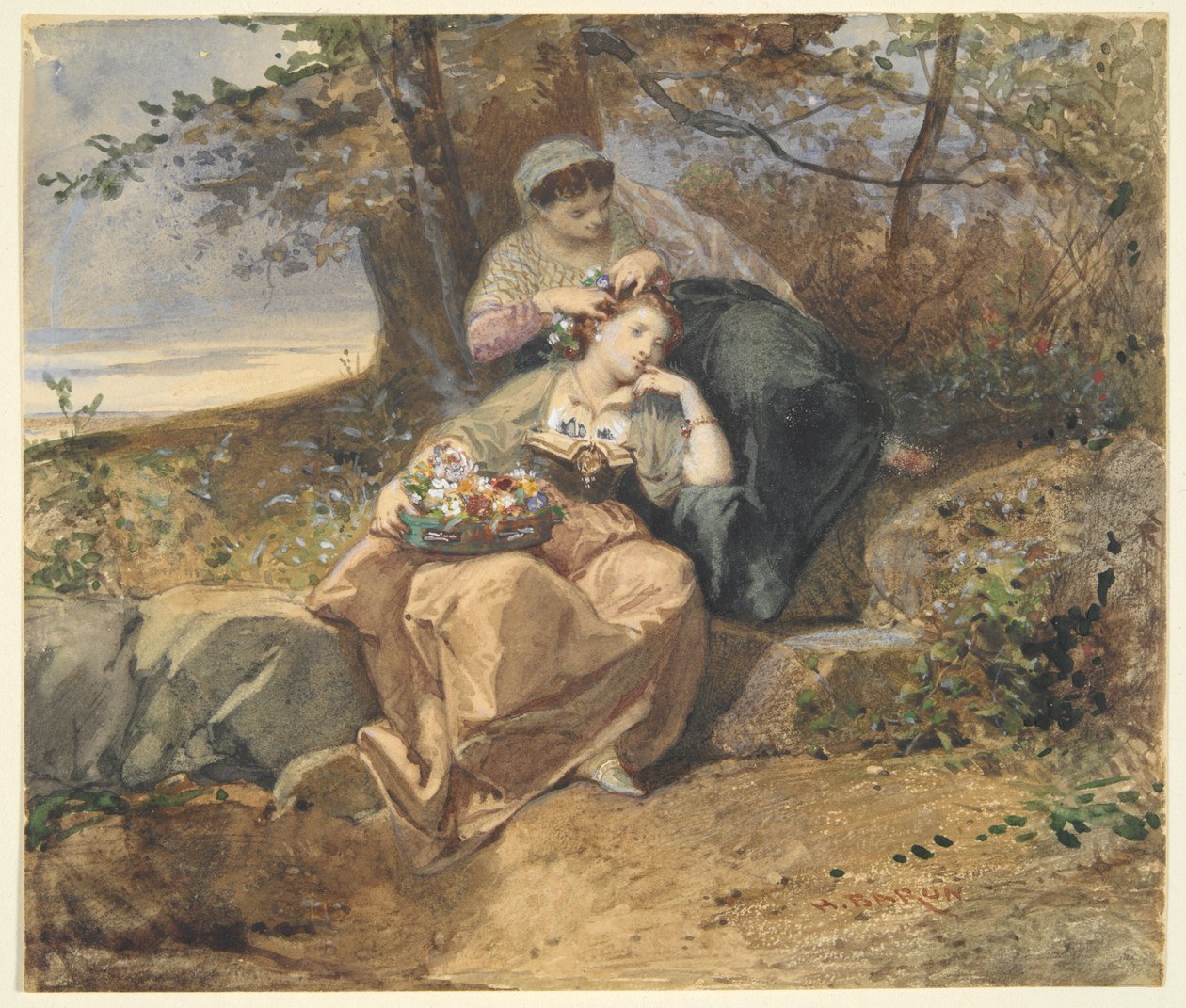 Två kvinnor av Henri Charles Antoine Baron