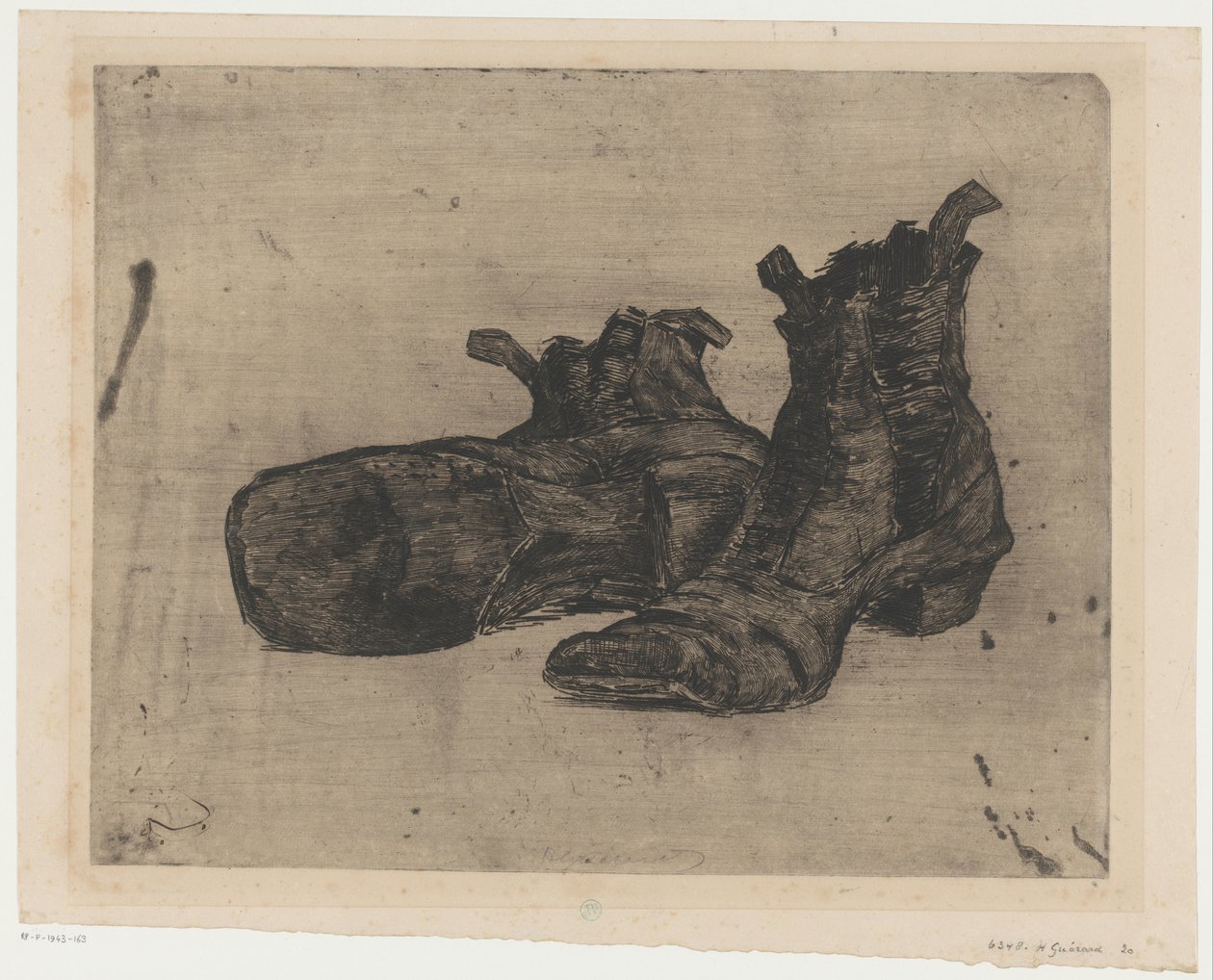 Ett par stövlar av Henri Charles Guérard (signed by artist)