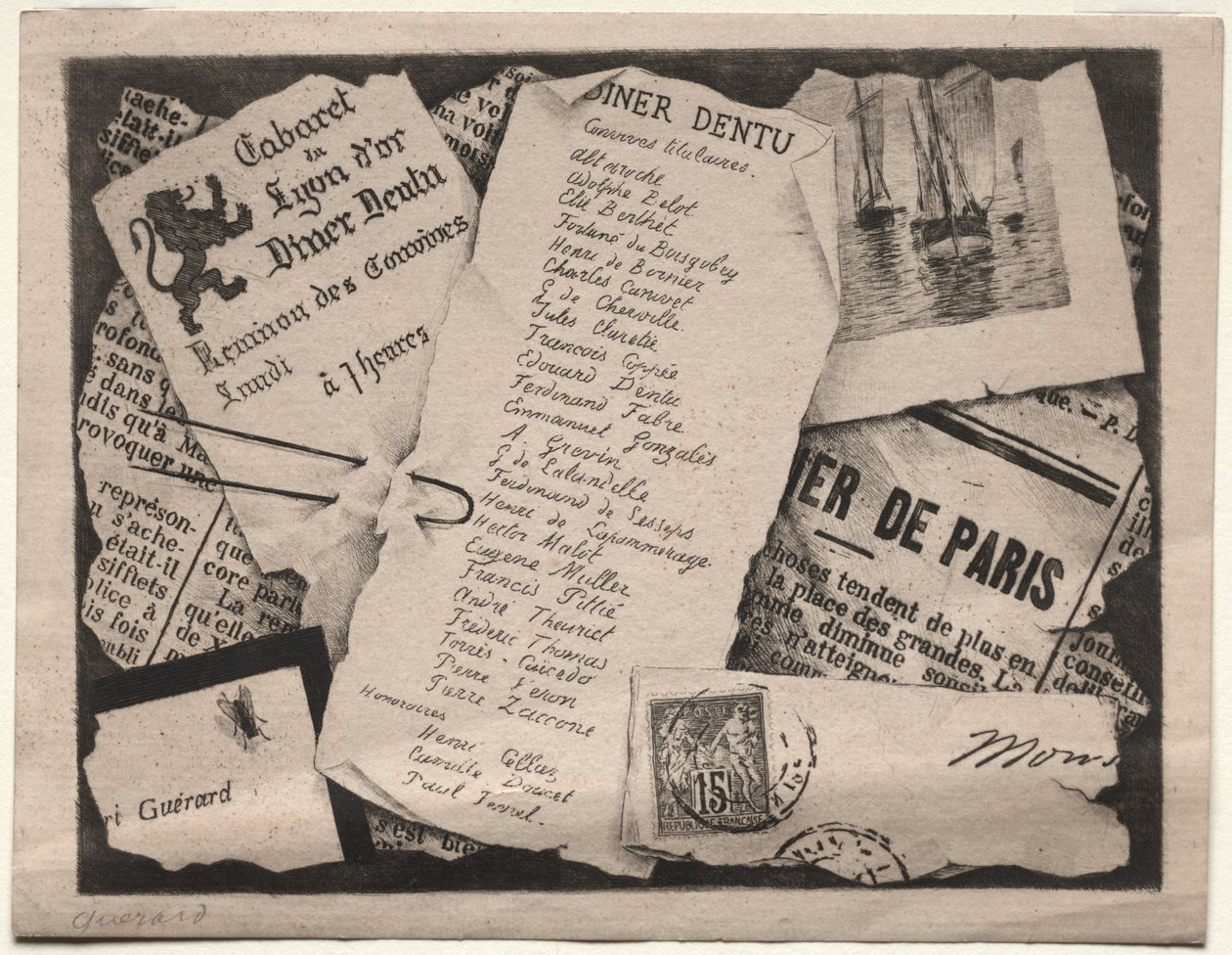 Middagsinbjudan, c. 1882. av Henri Charles Guérard