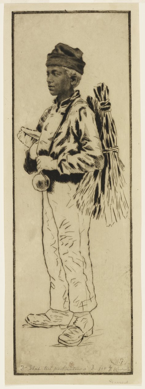 Le ramoneur (Skorstensfejaren), ca 1890 (etsning och torrnål) av Henri Charles Guérard