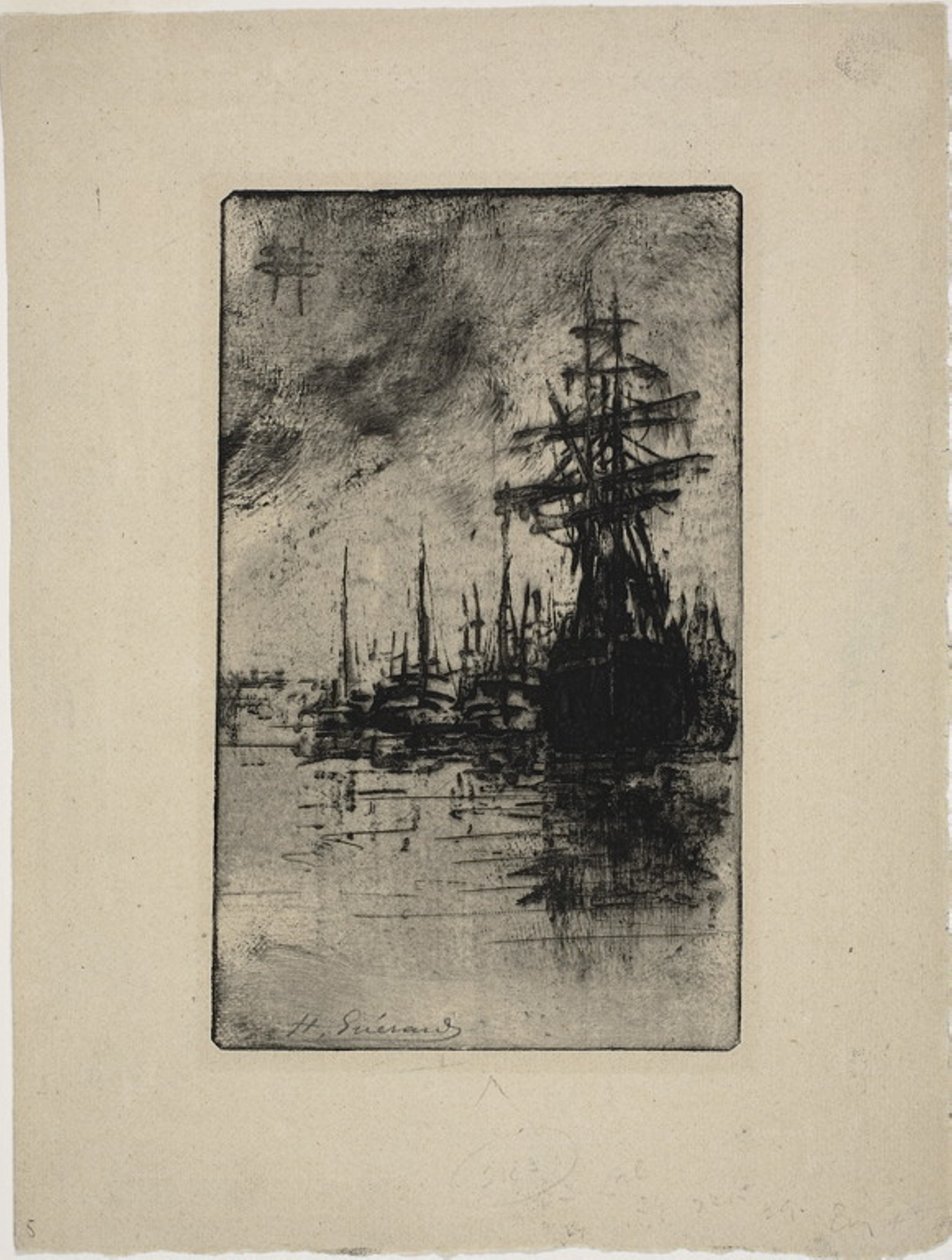 Segelbåtar på vattnet av Henri Charles Guérard