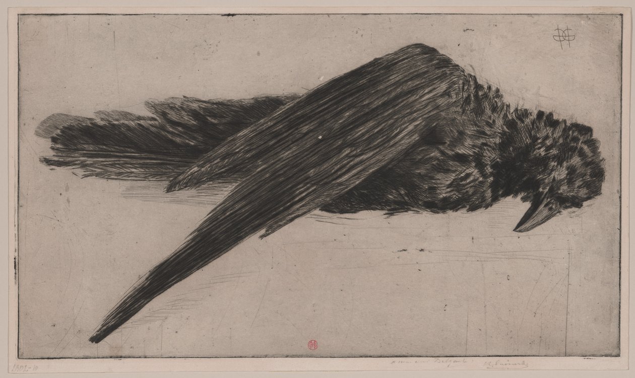Den stora hängande korpen (Le Grand Corbeau Pendu), av Henri Charles Guérard