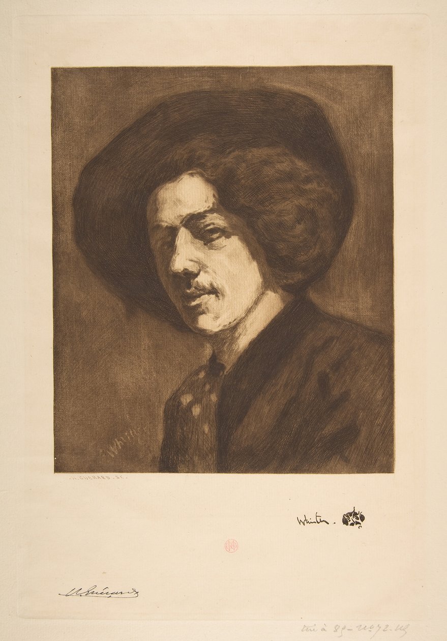 Whistlers porträtt av sig själv, 1888. av Henri Charles Guérard