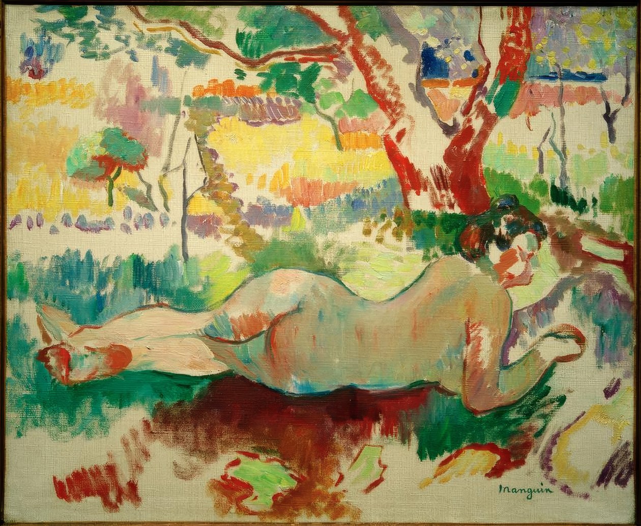 Omvänd studie, Naken under träden, Villa Demière av Henri Charles Manguin