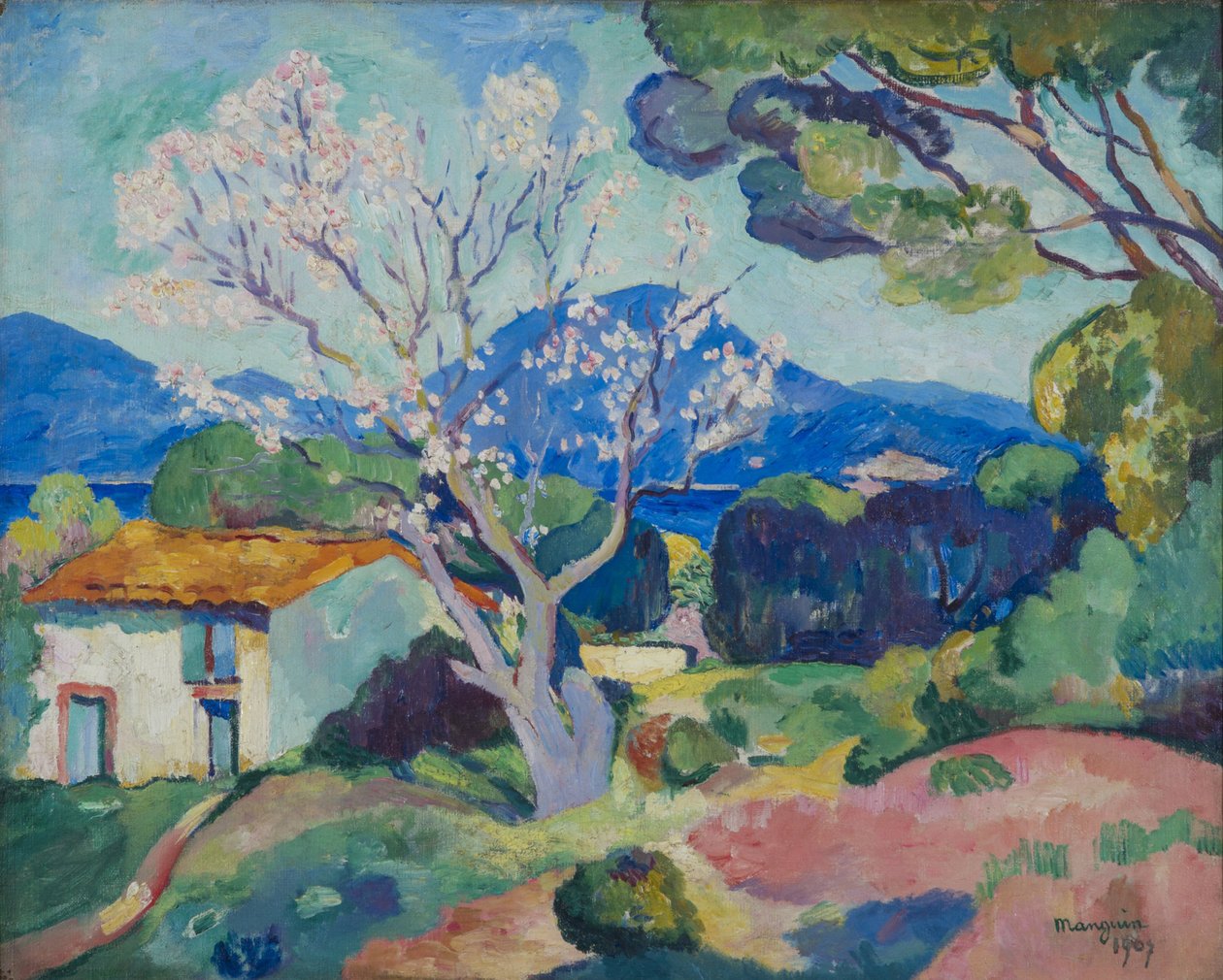 Det blommande mandelträdet, 1907. av Henri Charles Manguin