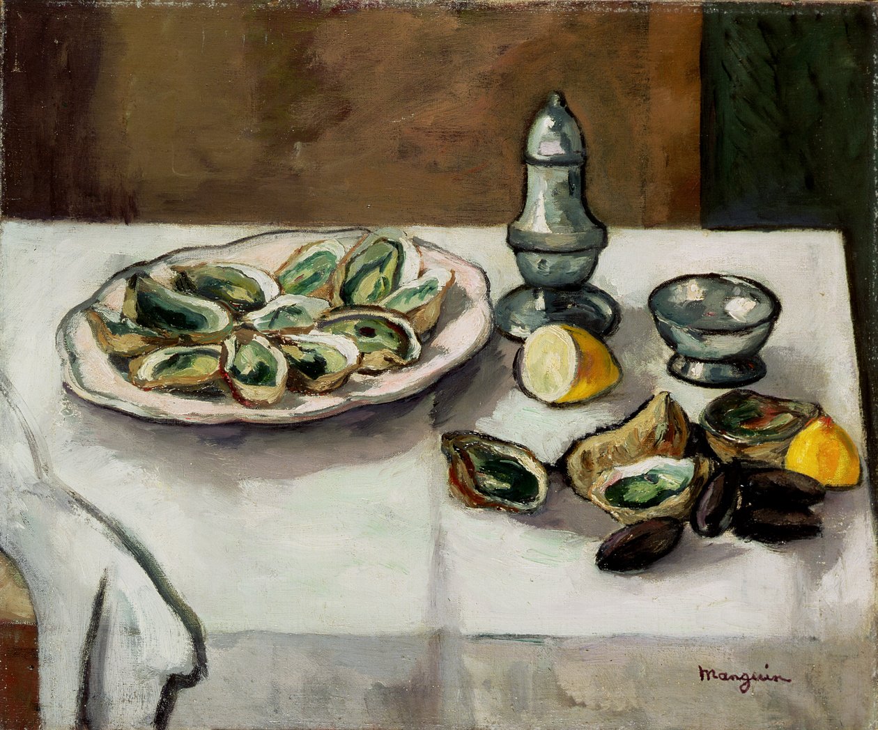 Stilleben med ostron av Henri Charles Manguin