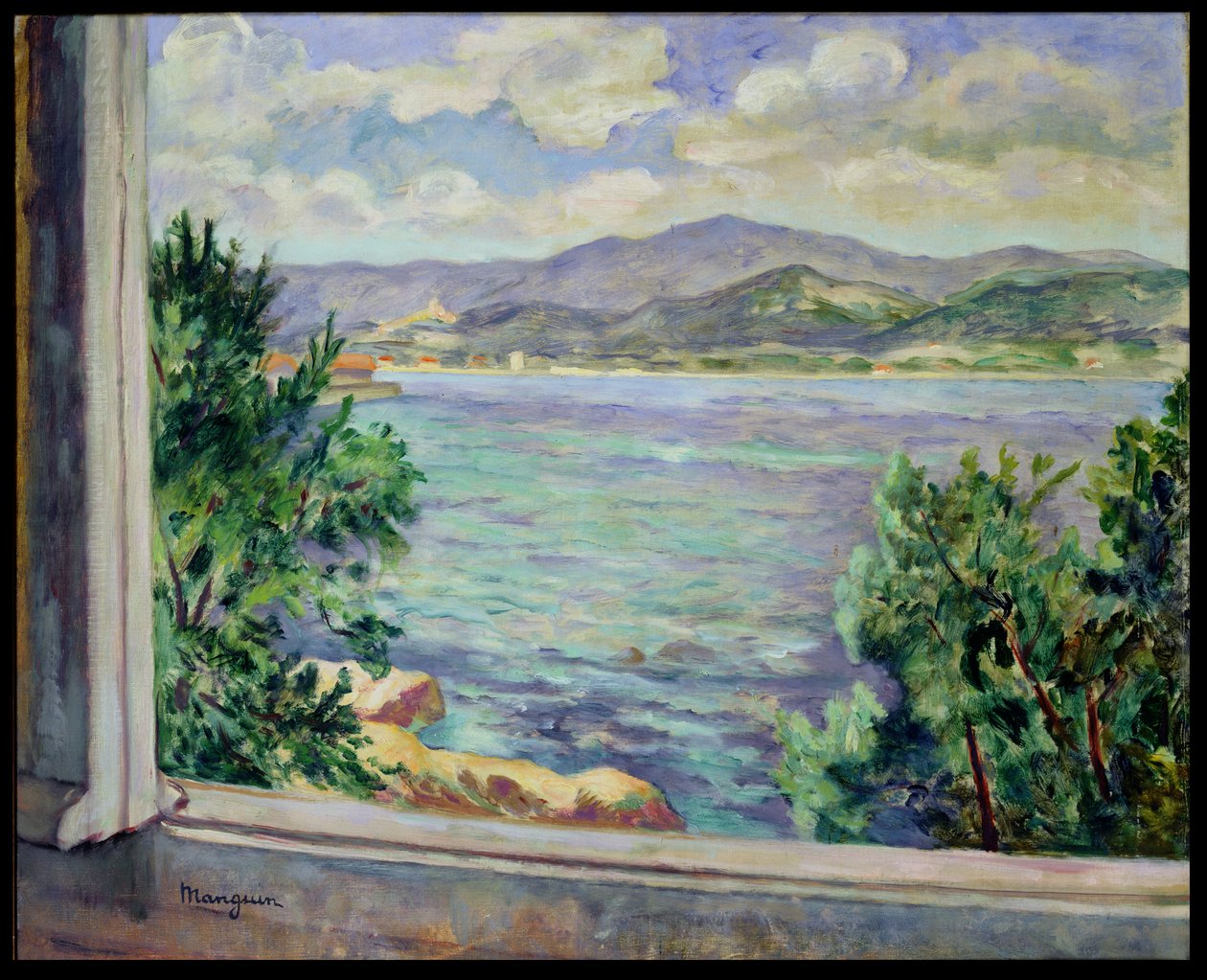 St Tropezbukten från Oustalet av Henri Charles Manguin