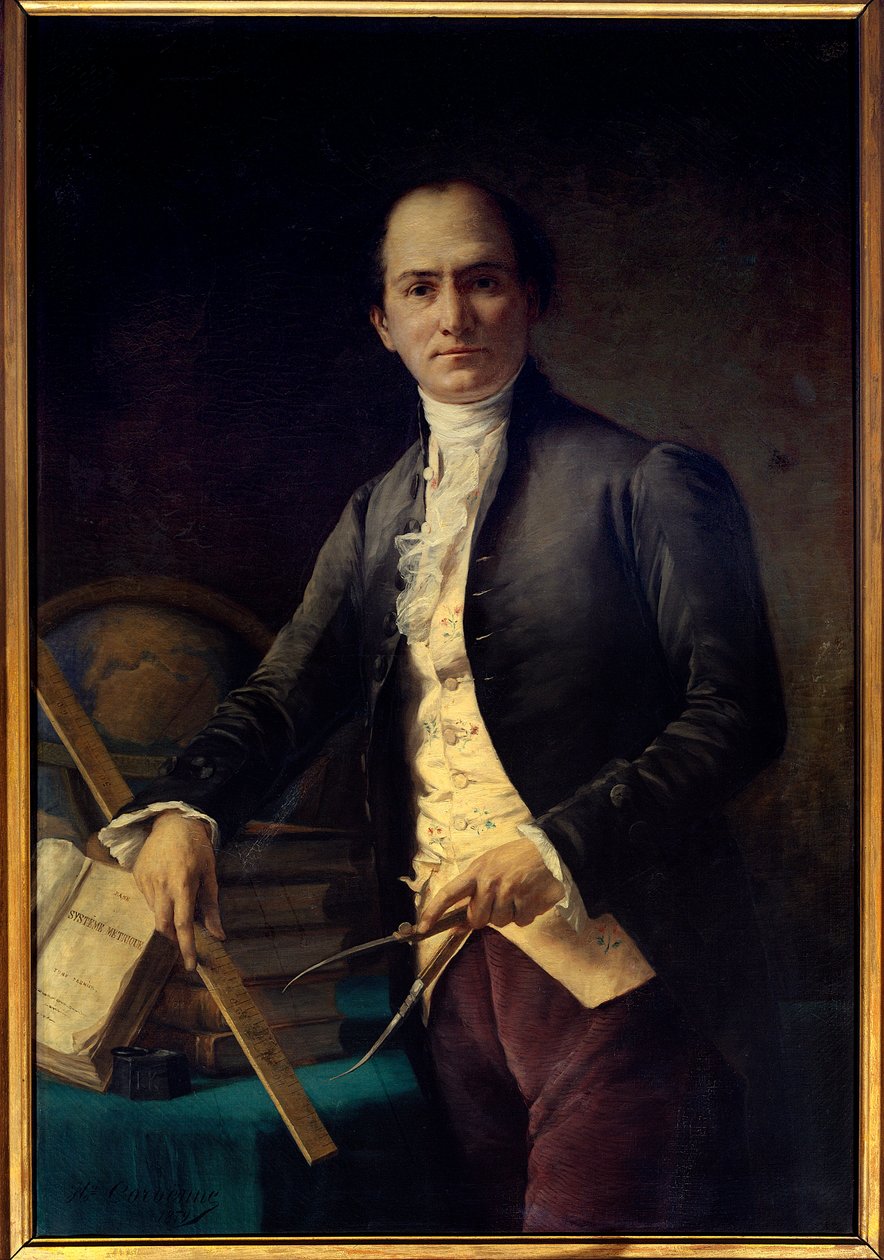 Porträtt av astronomen Jean Baptiste (Jean-Baptiste) Joseph Delambre (1749-1822) - Målning av Henri Coroenne (1822-1909) - Paris, Musee De l