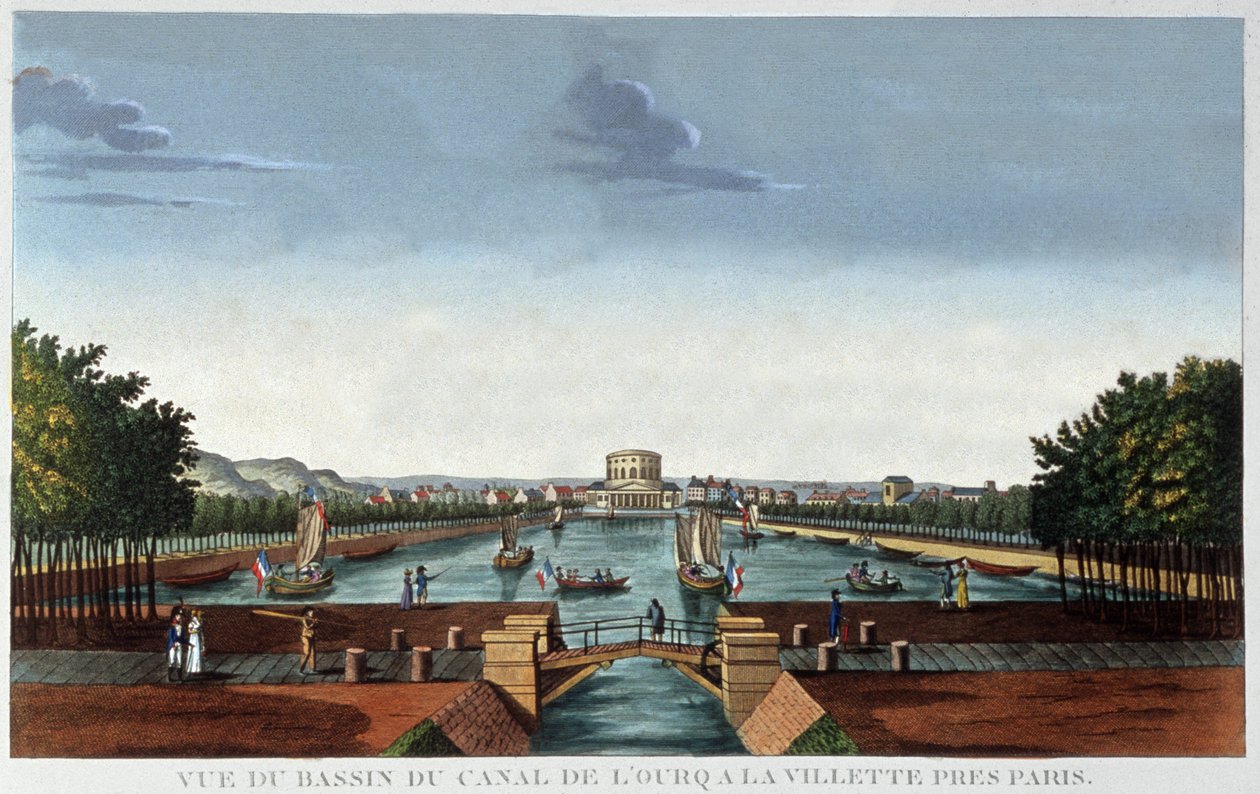 La Villette Basin, Paris av Henri Courvoisier Voisin
