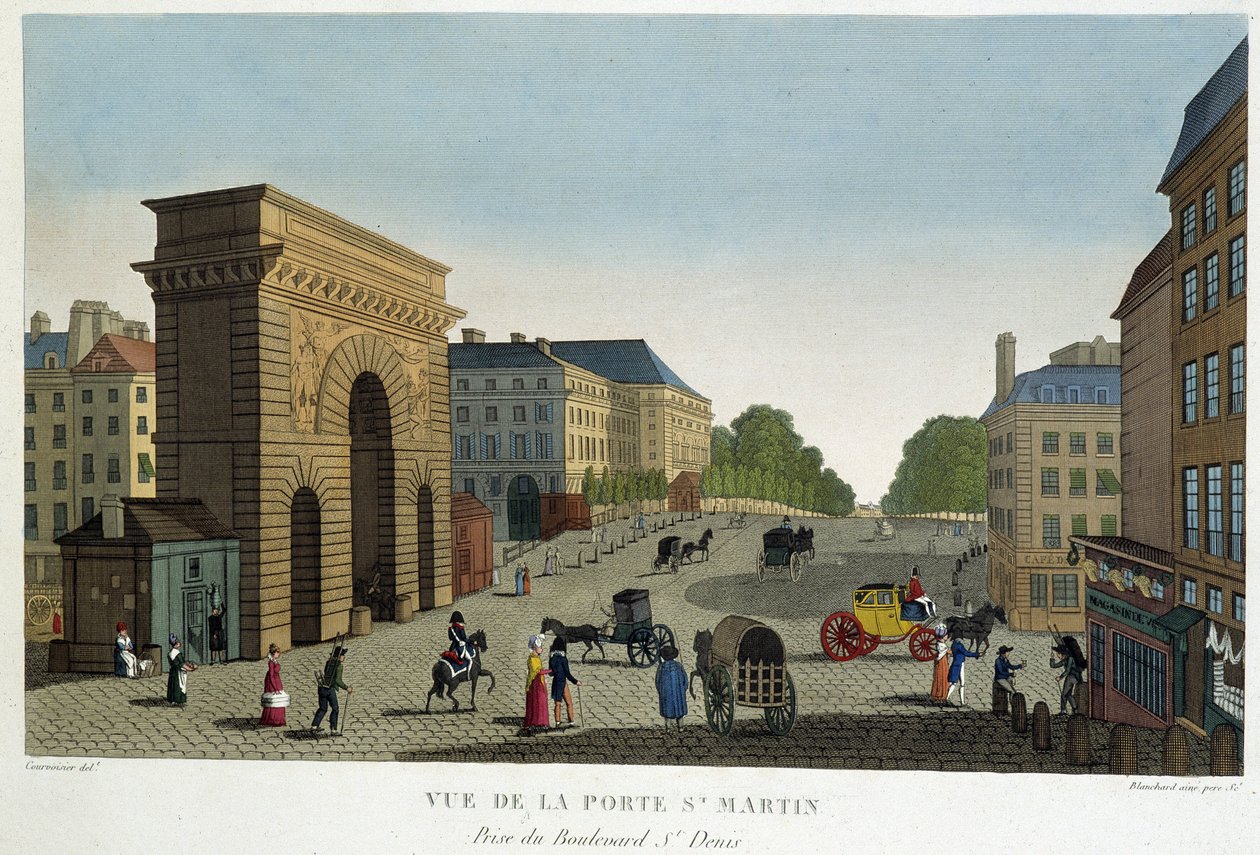 Utsikt över Porte St Martin - i "" Views of Paris"" av Courvoisier av Henri Courvoisier Voisin