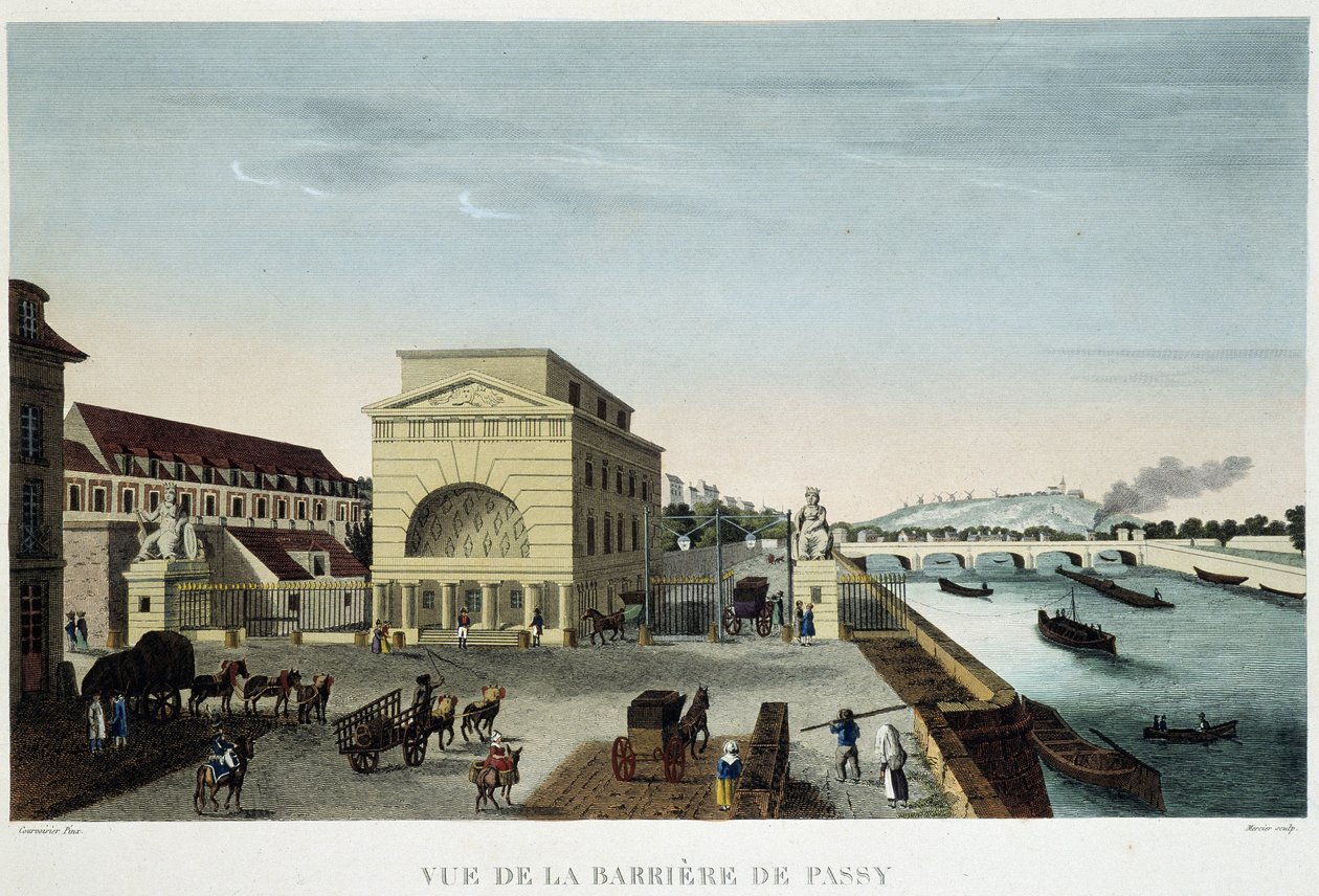 Barrière de Passy - i "" Utsikt över Paris 1810: barriärerna i Paris "" av Courvoisier, av Henri Courvoisier Voisin