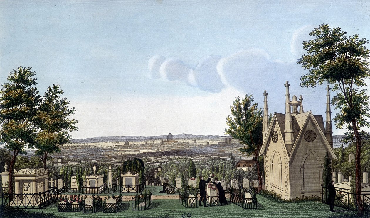 Kyrkogården i Père de Lachaise - av Courvoisier av Henri Courvoisier Voisin