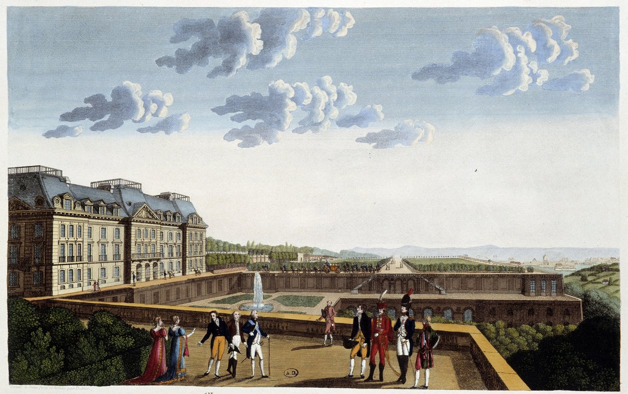 Château de Meudon, cirka 1820 - i "" Views of Paris "" av Courvoisier av Henri Courvoisier Voisin