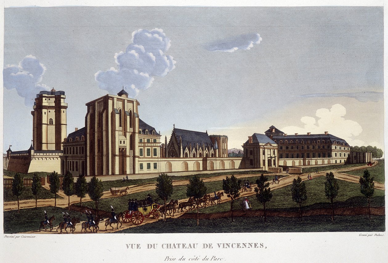 Château de Vincennes, cirka 1820 - i ""Views of Paris"" av Courvoisier av Henri Courvoisier Voisin