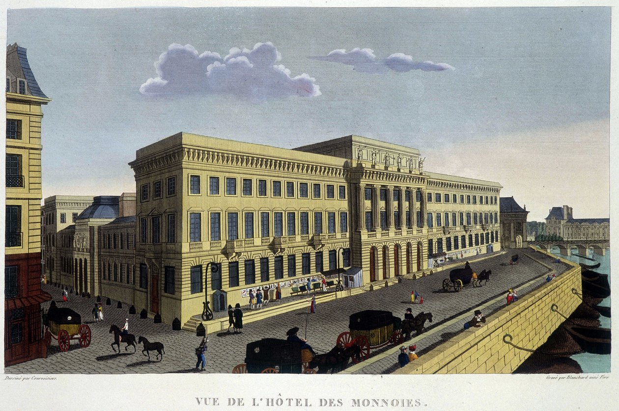 Hôtel des Monnins, omkring 1820 i "" Views of Paris"" av Courvoisier 1827 av Henri Courvoisier Voisin