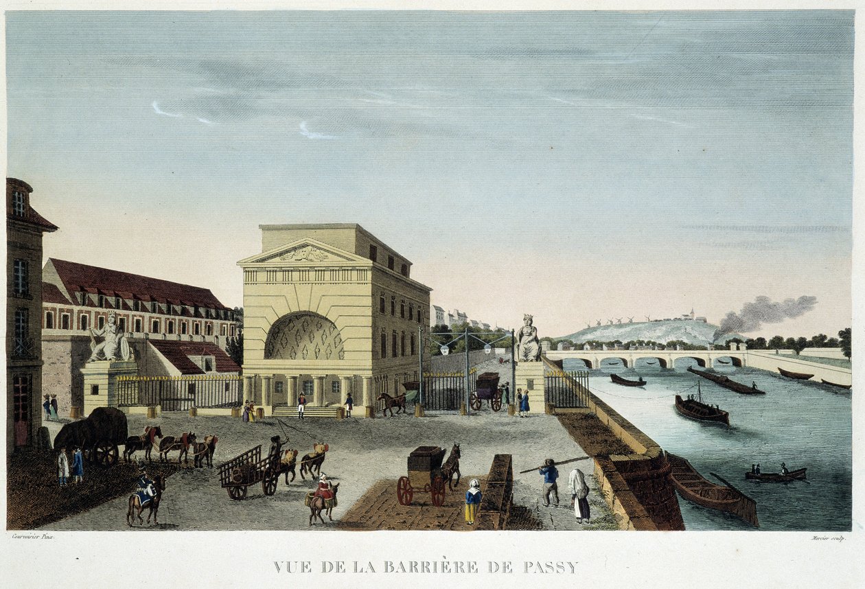 The Barrier of Passy, ​​​​cirka 1820 i "" Views of Paris"" av Courvoisier av Henri Courvoisier Voisin
