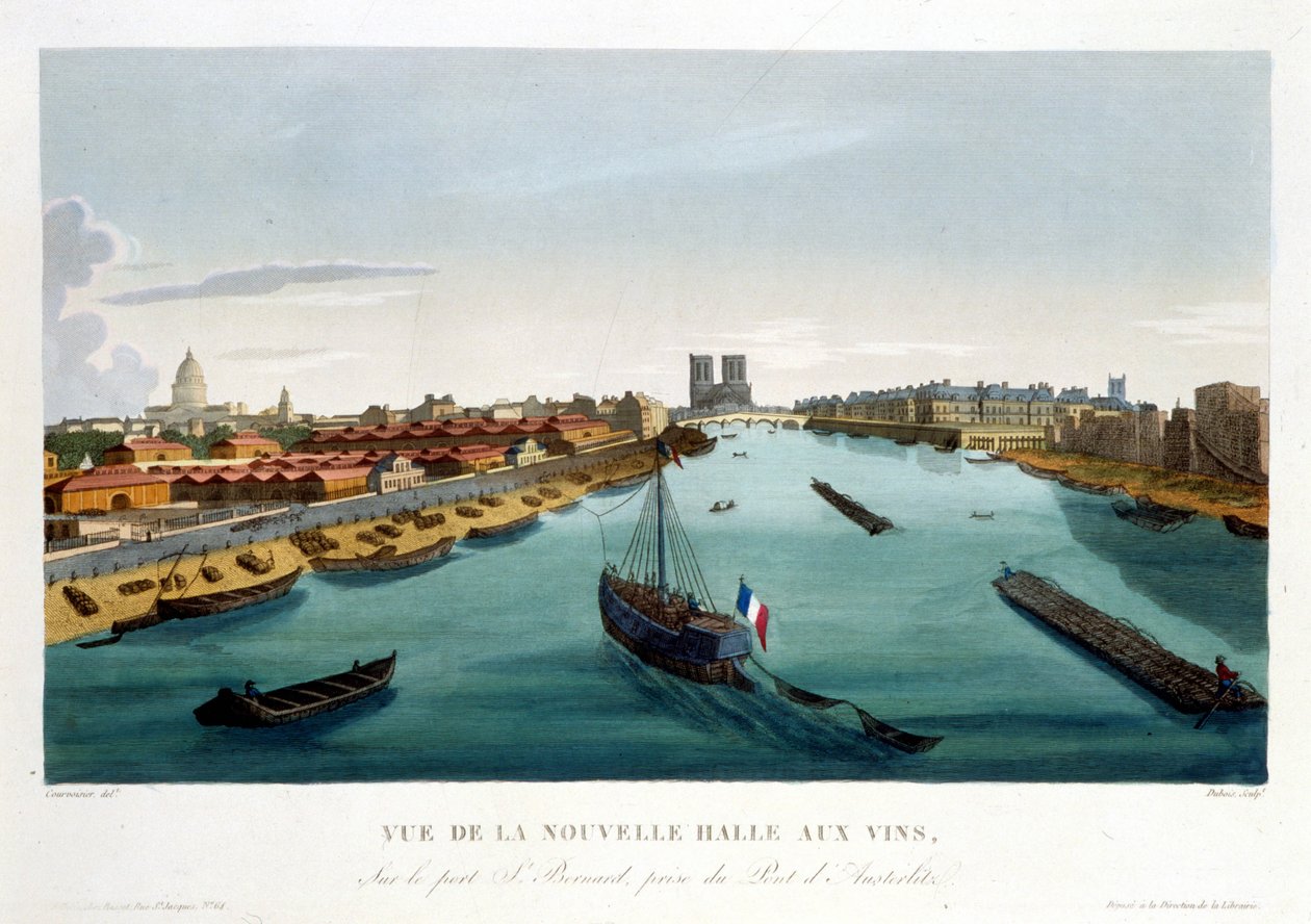 Den nya vinhallen (Bercy), cirka 1820 i "Views of Paris" av Courvoisier 1827Den nya vinhallen (Bercy), cirka 1820 i Views of Paris av Courvoisier 1827 av Henri Courvoisier Voisin