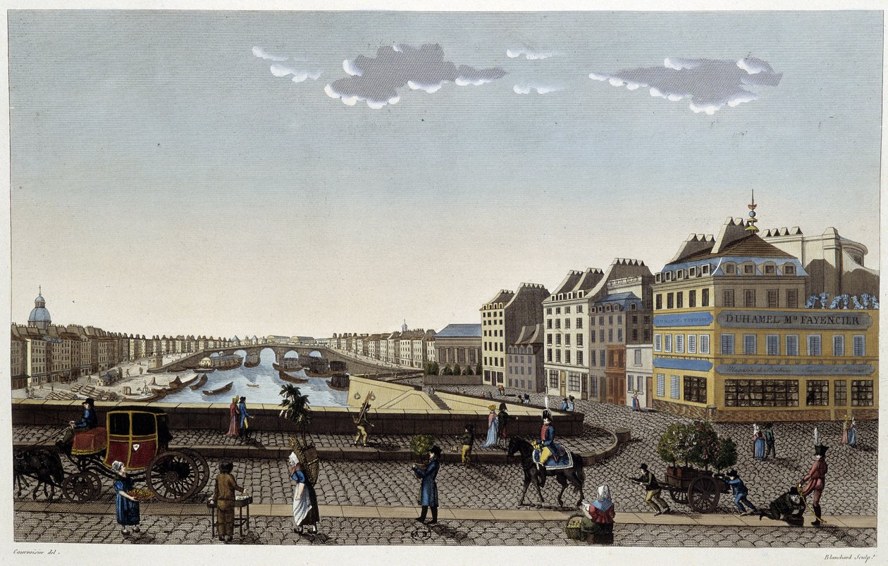 Paris, Notre-Dame-bron - i ""Views of Paris"" av Courvoisier av Henri Courvoisier Voisin