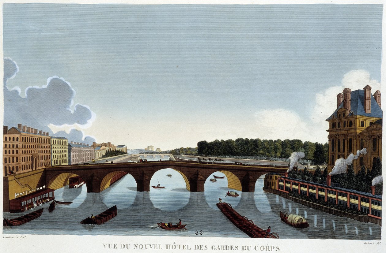 Kunglig bro och livvakternas nytt hotell - Paris av Courvoisier av Henri Courvoisier Voisin