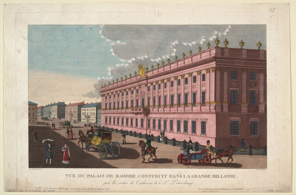 Marmorpalatset i Sankt Petersburg, ca. 1811 av Henri Courvoisier Voisin