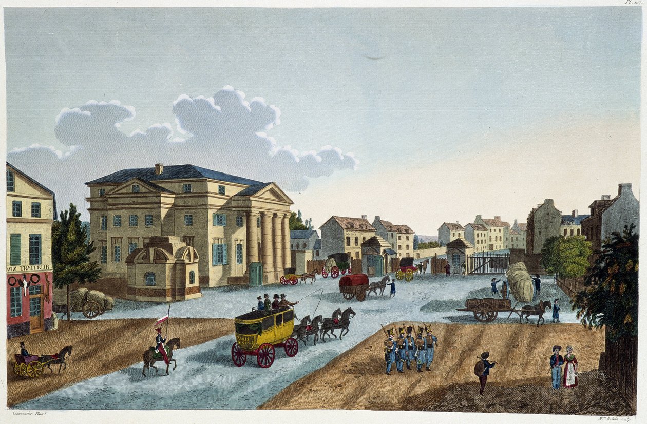 Vy över Barrière St Denis - i "" View of Paris, circa 1810: the Barriers of Paris"" av Courvoisier av Henri Courvoisier Voisin