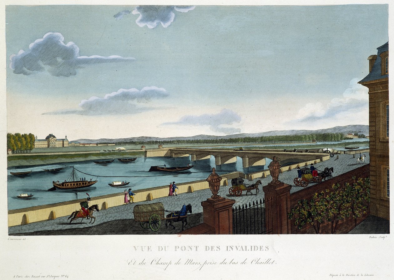 Utsikt över bron av Invalides - i "" Vues de Paris"" av Courvoisier av Henri Courvoisier Voisin