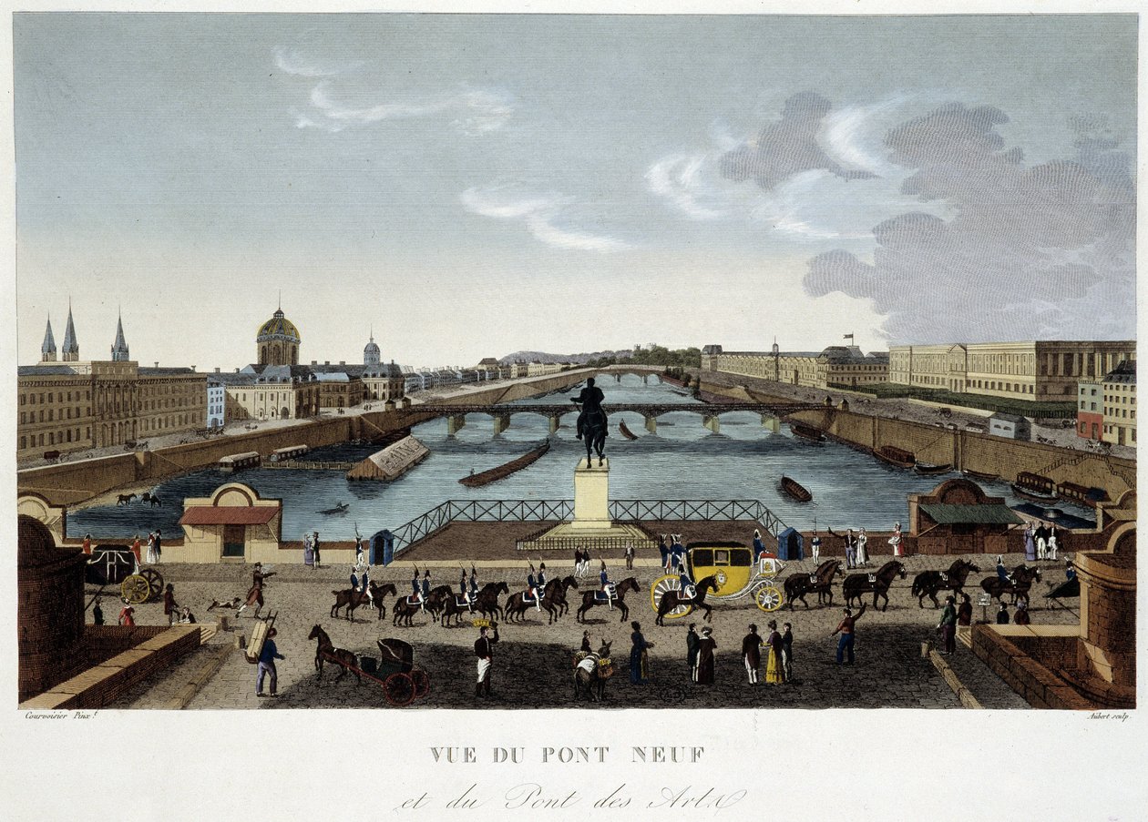Utsikt över den nya bron - i "" Vues de Paris"" av Courvoisier av Henri Courvoisier Voisin