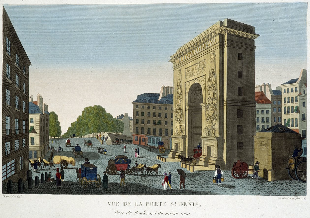 Utsikt över Porte de Saint-Denis - i "" Views of Paris"" av Courvoisier av Henri Courvoisier Voisin
