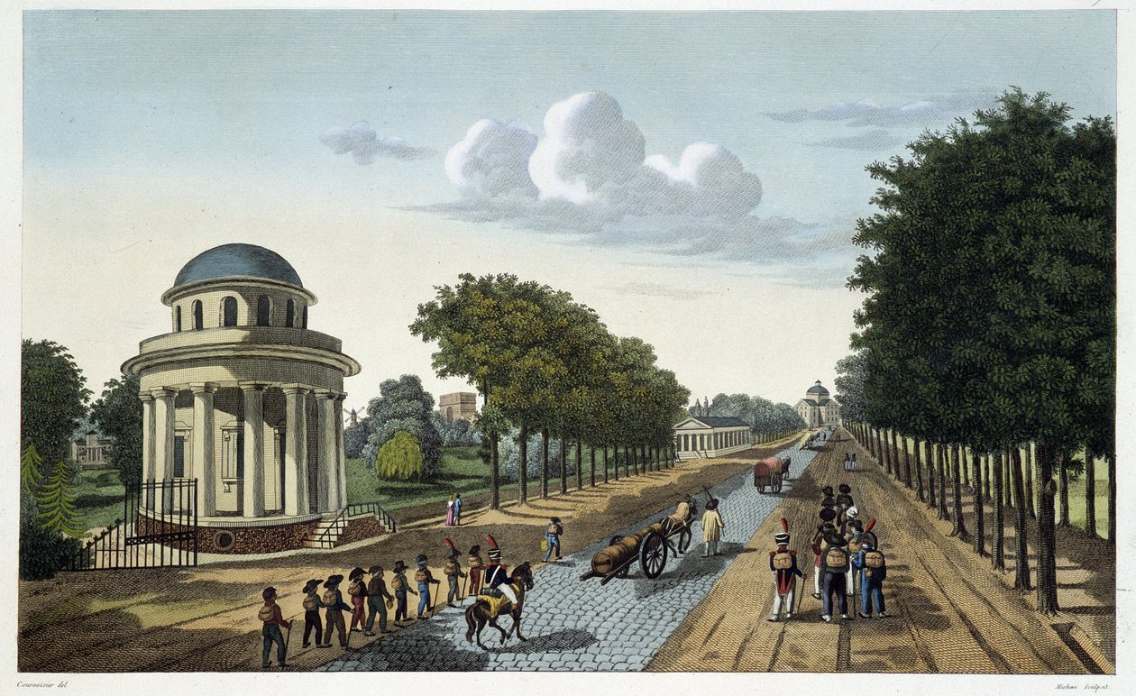 Utsikt över Monceau-trädgården - i "" Views of Paris"" av Courvoisier av Henri Courvoisier Voisin
