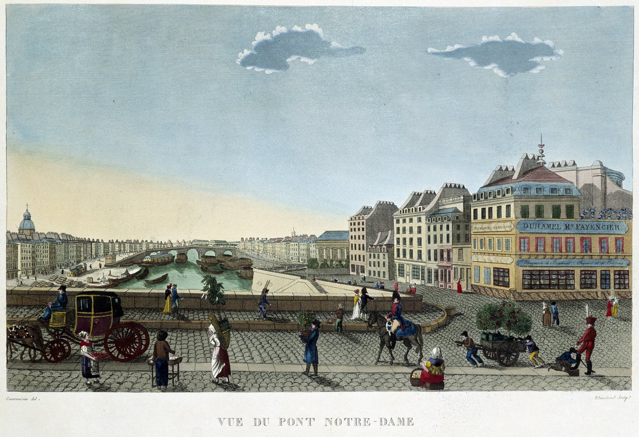 Utsikt över Notre-Dame-bron - i "" Views of Paris"" av Courvoisier av Henri Courvoisier Voisin