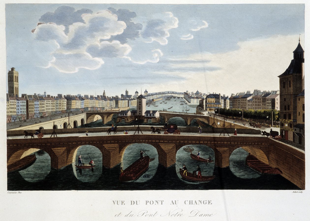 Utsikt över Pont au Change - i ""Views of Paris"" av Courvoisier av Henri Courvoisier Voisin