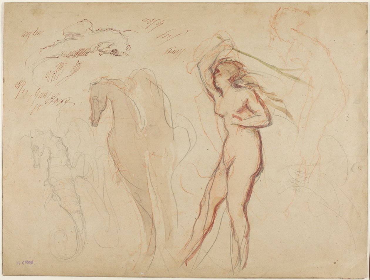 Studieblad av Henri Cros