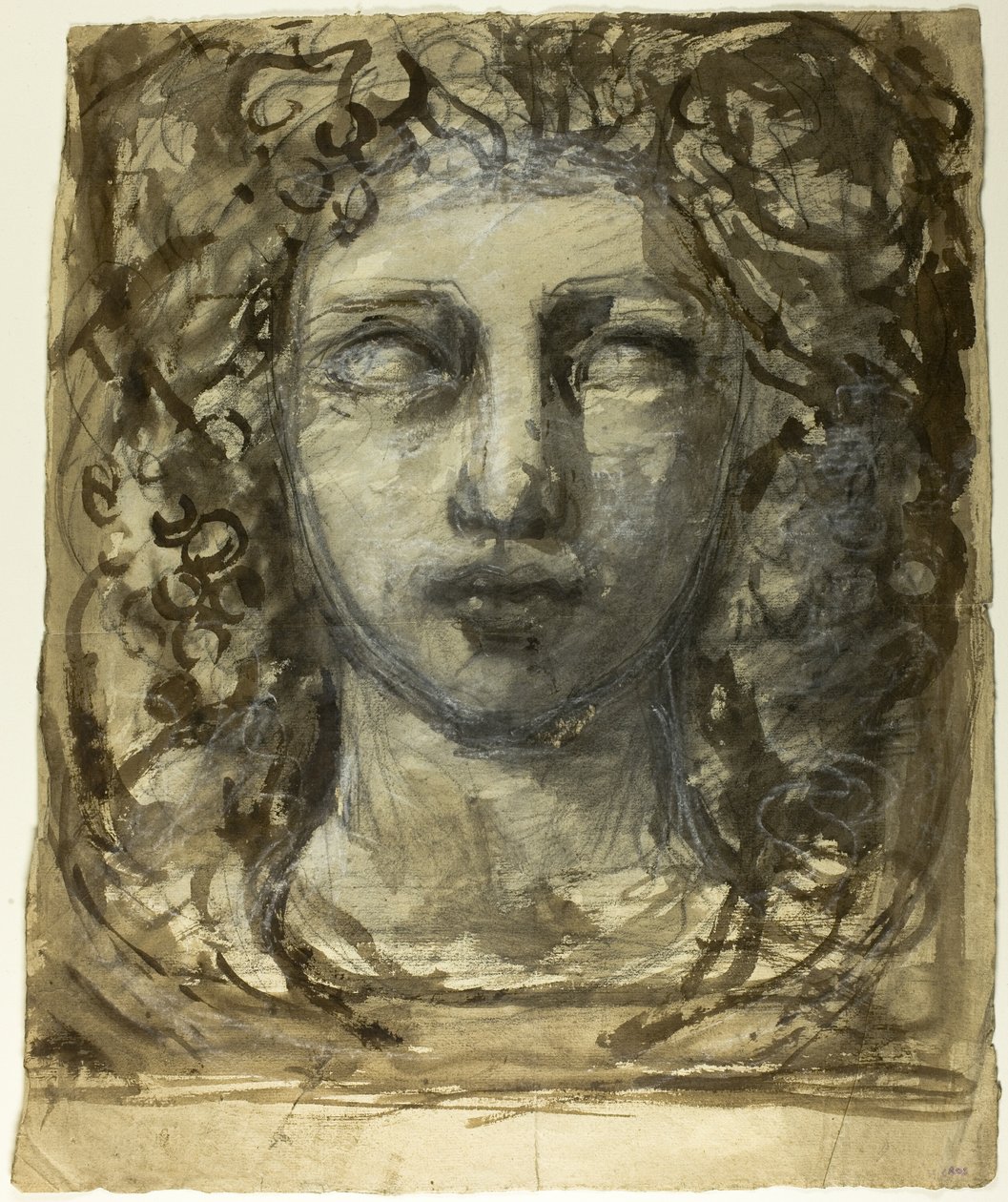 Studie av kvinnligt huvud (recto); Klassiskt manligt huvud (verso) av Henri Cros