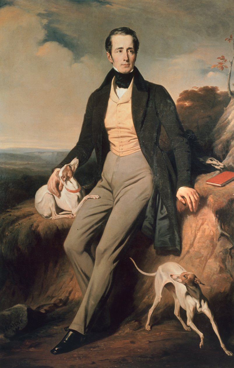 Porträtt av Alphonse de Lamartine av Henri Decaisne