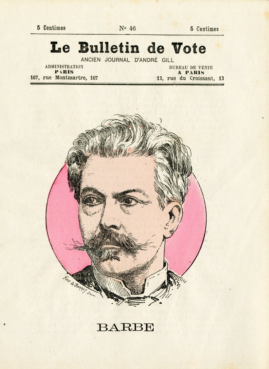 Valsedel 2:a serien, Satirical in Colors: Beard - Illustration av Henry Demare (1846-1888) av Henri Demare