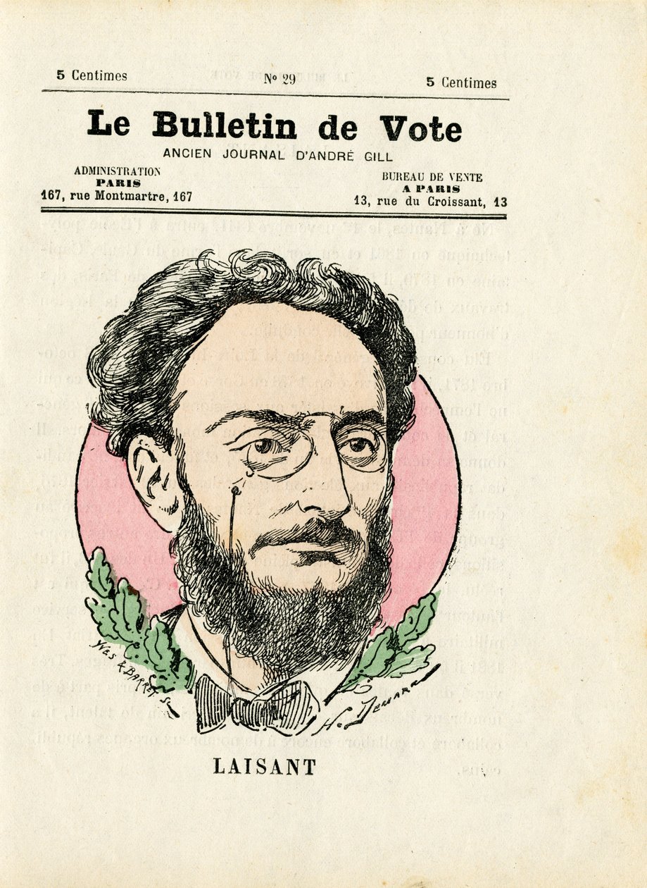 Valsedel 2nd Series, Satirical in Colors: Leaving Angel - Illustration av Henri Demare (1846-1888) av Henri Demare