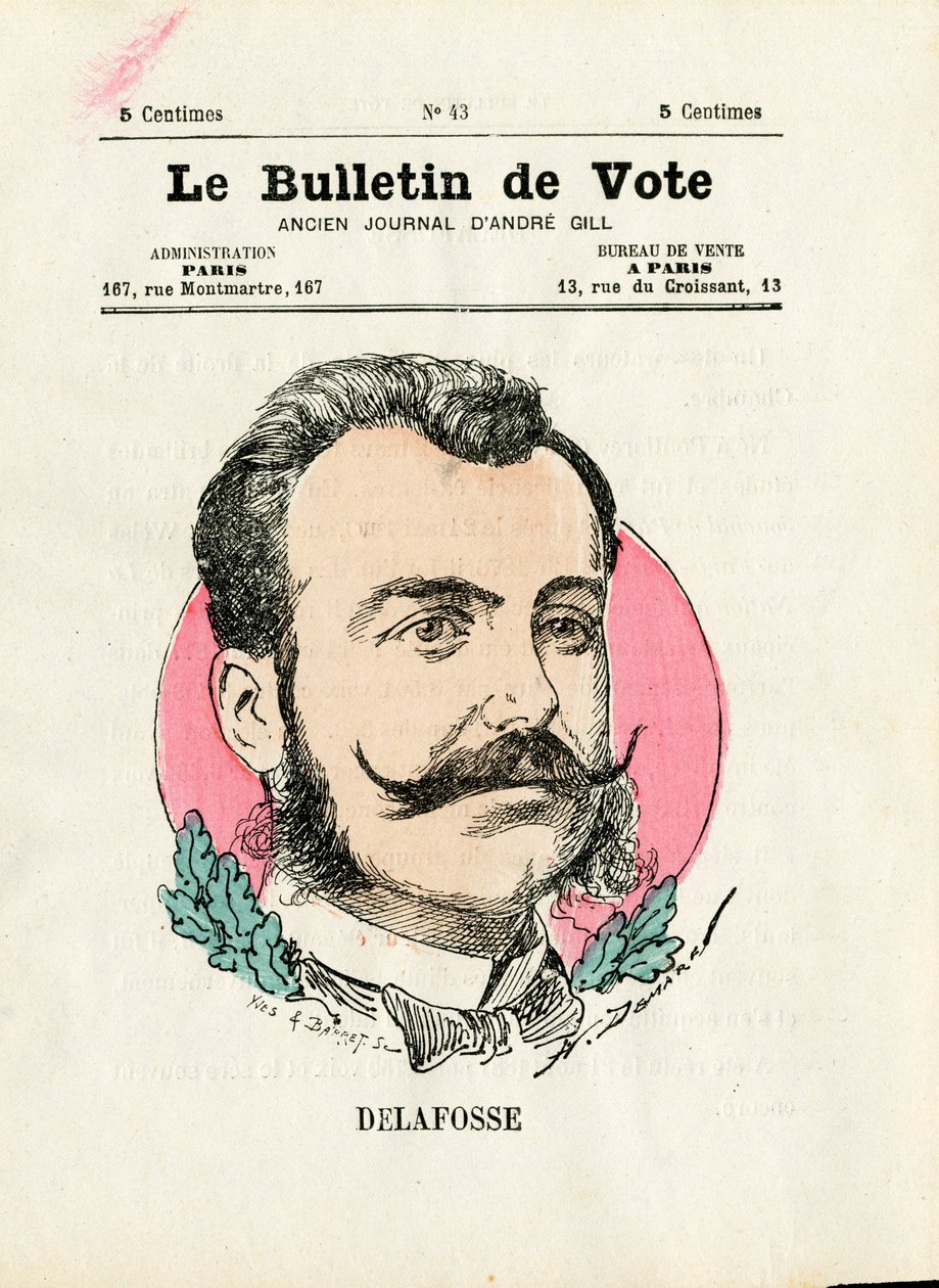 Valsedel 2:a serien, Satirique en Colours: Delafosse - Illustration av Henri Demare (1846-1888) av Henri Demare