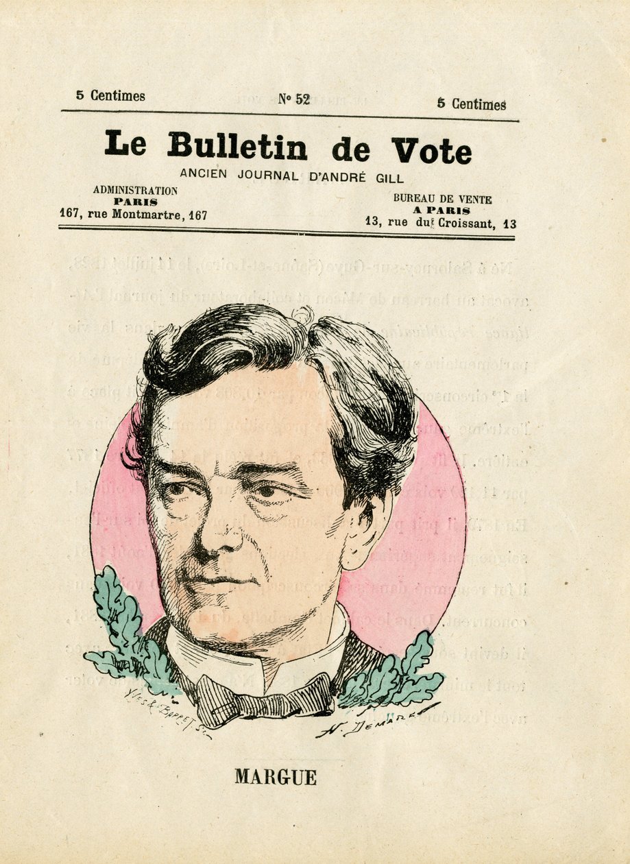 Valsedel 2:a serien, Satirical in Colours: Margue Leon - Illustration av Henri Demare (1846-1888) av Henri Demare