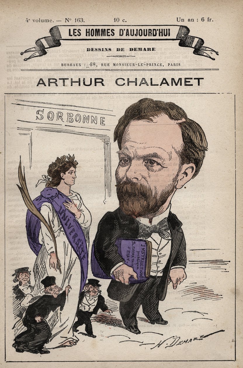 Tecknad film av Jean Marie Arthur Chalamet (1822-1895) fransk republikansk politiker - från "Les Hommes d