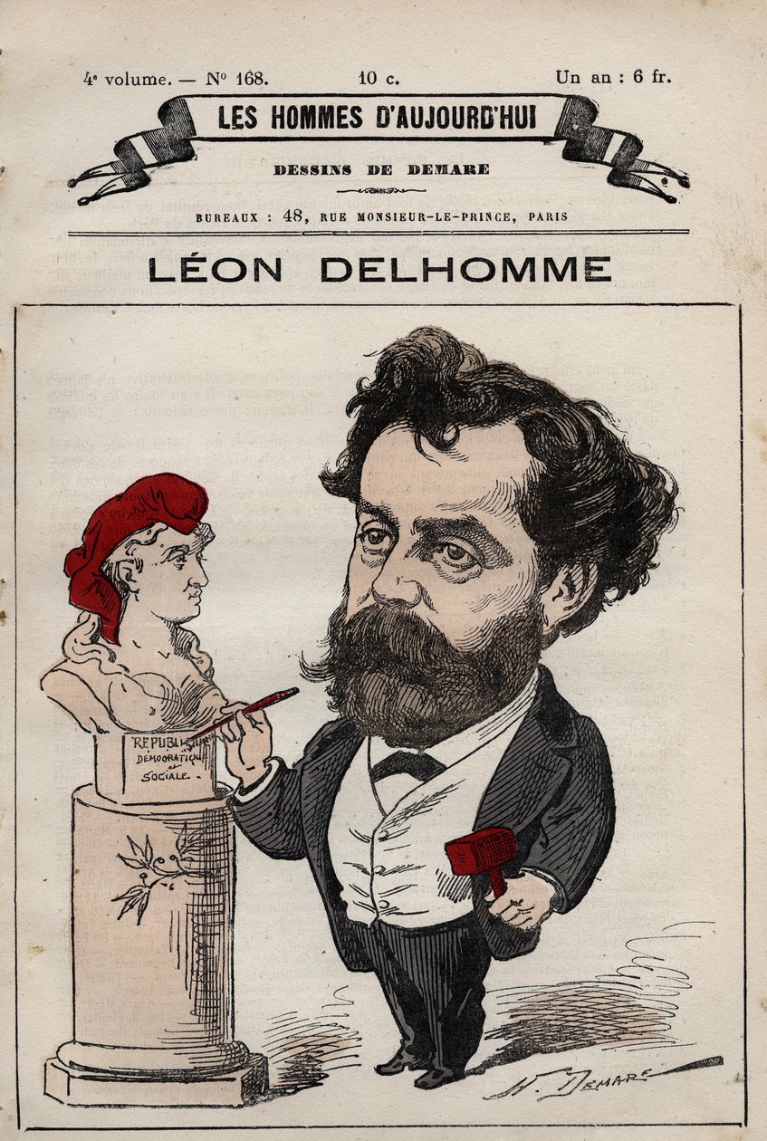 Tecknad film av Leon Alexandre Delhomme (1841-1895) fransk skulptör från 