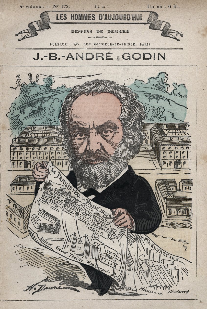 Familistere de Guise - The Familistery of Guise och dess grundare Jean-Baptiste (Jean Baptiste) Andre Godin (1817-88), från 