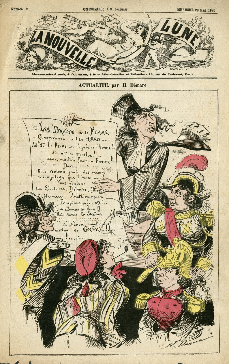 Illustration av Henri Demare (1846-1888) för omslaget till La Nouvelle Lune av Henri Demare
