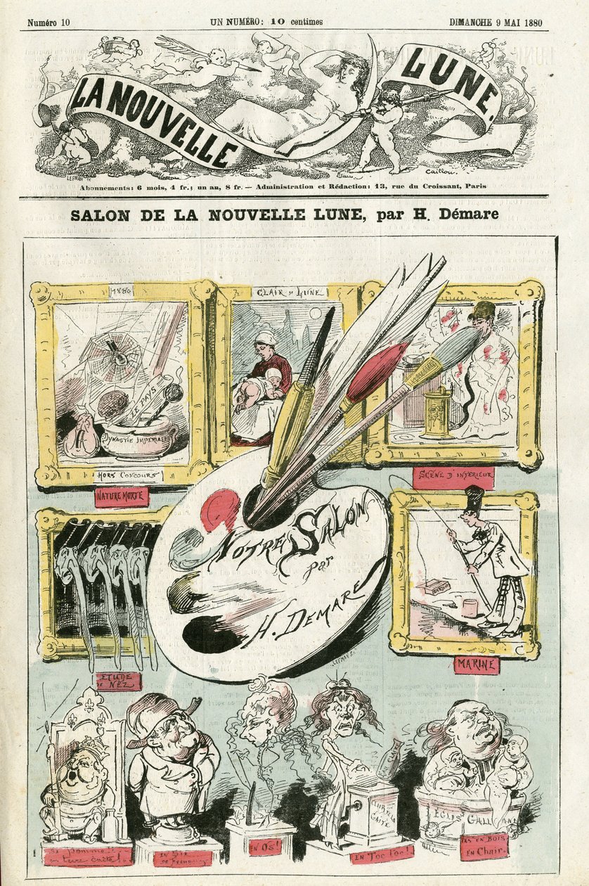 Illustration av Henri Demare (1846-1888) för omslaget till La Nouvelle Lune av Henri Demare