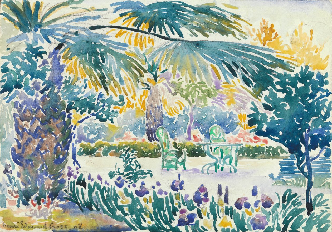 Målarens trädgård i Saint Clair, 1908. av Henri Edmond Cross