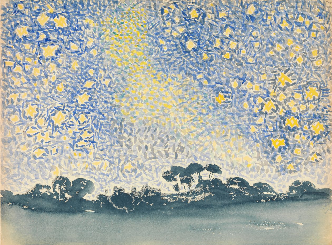 Landskap med stjärnor, ca. 1905-1908. av Henri Edmond Cross