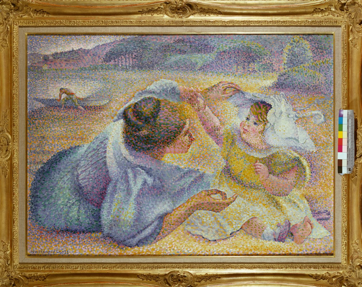 Mamma leker med sitt barn, ca 1897 av Henri Edmond Cross