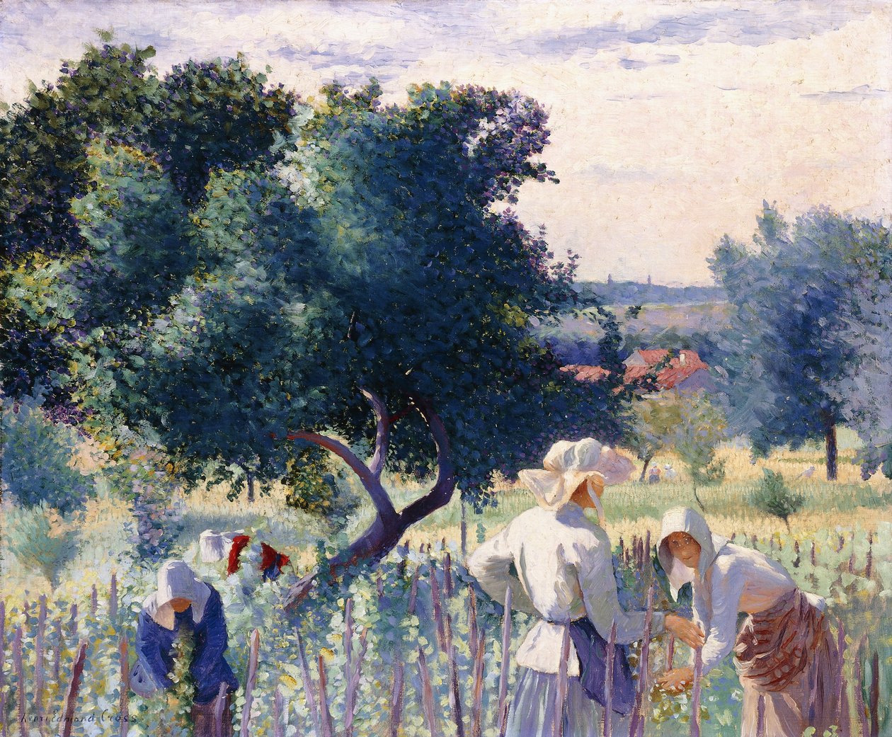 Kvinnor som binder vinstockar, 1890 av Henri Edmond Cross